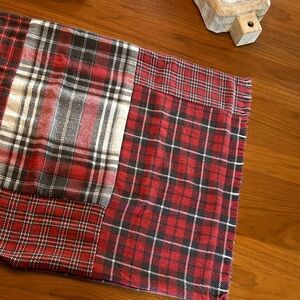 Pottery Barn Red and Black Plaid Pillow Cover Size 24x24